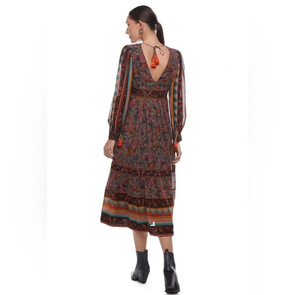 NWT Verb by Pallavi Singhee floral printed midi dress Sz Small - Picture 3 of 13